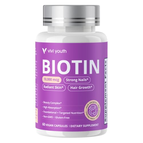 Biotin 10000mcg Hair Skin Nails Supplement for Women-60 Capsules Deal