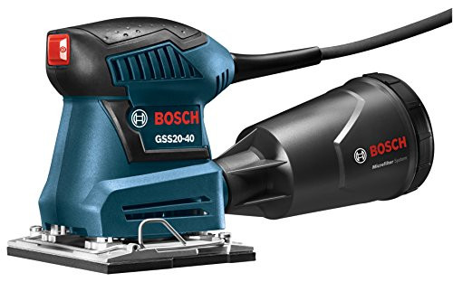 BOSCH GSS20-40 Orbital Finishing Sander 1/4-Sheet, 2 Amp, 12000 OPM