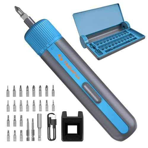 Tilswall 4V 10N.m. 260 RPM 220mAh Cordless Electric Screwdriver w/ 25 PC S2 Steel Bits