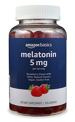 Amazon Basics 5mg Melatonin Gummies (Strawberry) 120-Count