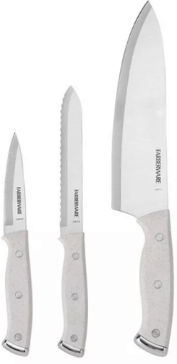 Farberware Triple Rivet Chef Knife Set (White) 3-Piece