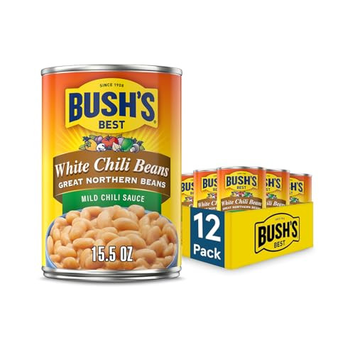 BUSH'S BEST 15.5 oz Canned White Chili Bean Mild (12-Pack)