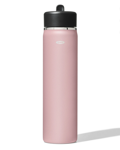 OXO Strive 24-Oz Insulated Wide Mouth Water Bottle with Straw Lid