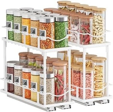 Bunoxea Pull Out Spice Rack 2 Pack