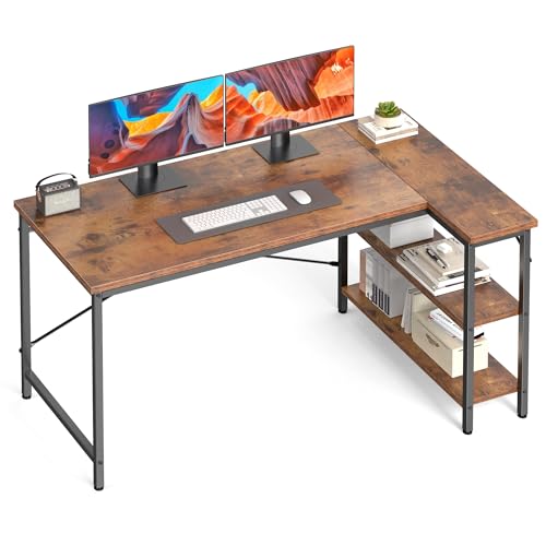OLIXIS 55 Inch L Shaped Corner Computer Gaming Desk with Shelves Deal