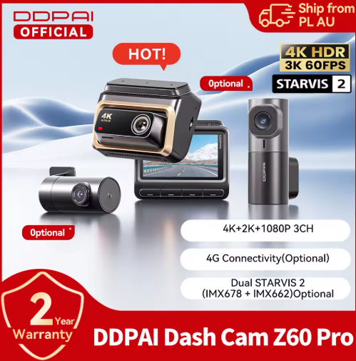 DDPAI 4K Dash Cam Z60 Pro HDR Front, Rear & Interior Car Camera 2-Channel Deal