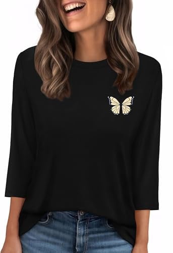 3/4 Length Sleeve Womens Graphic Tees