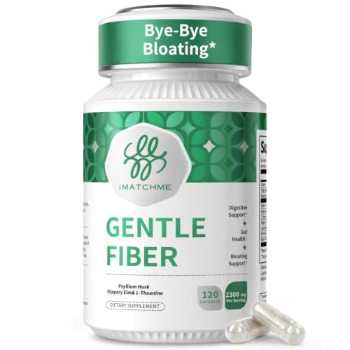 iMATCHME Psyllium Husk & Slippery Elm Fiber Supplement Capsules 120-Count 1800mg