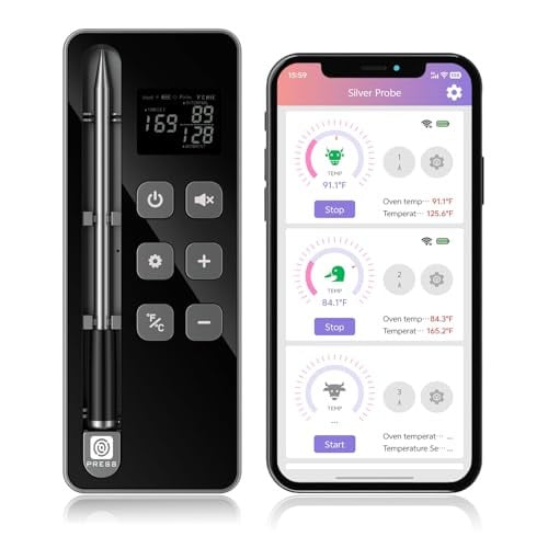 Smart Wireless Meat Thermometer with Ultra-Thin Heat-Resistant Probes