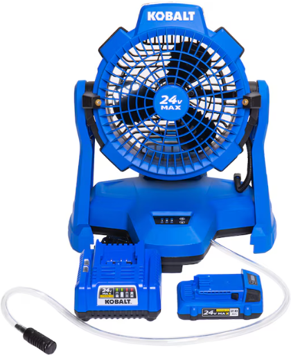 Kobalt 7-in High Velocity Indoor/Outdoor Misting Floor Fan with 2.0 battery Deal