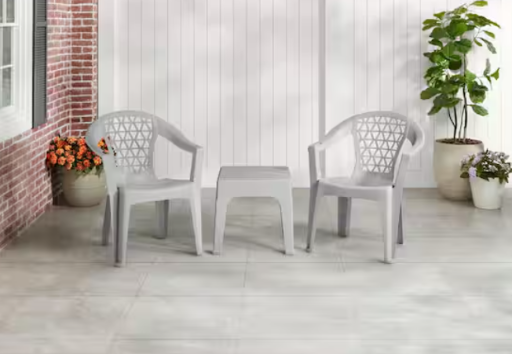 StyleWell Light Grey Penza Stack Resin Outdoor Dining Chair (In-Store Clearance Price) Deal