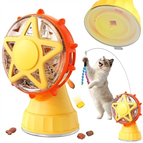 Interactive Cat Ferris Wheel Toy with Cat Wand and Rotating Treat Dispenser Deal