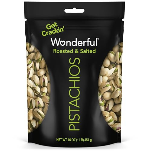 Wonderful Pistachios In Shell, Roasted and Salted Nuts 5 x 16-Oz