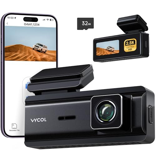 Dash Cam 2.5K WiFi with 32GB Card