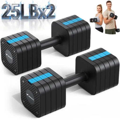 MERACH 50LBS Adjustable Dumbbell Set, 25 lbs Set of 2 Deal