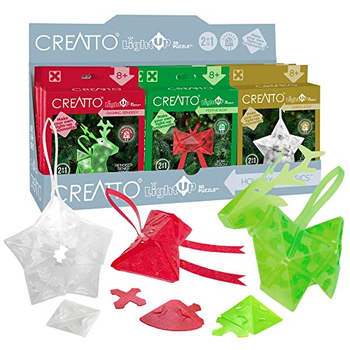 12-Pack Creatto Holiday Classics Light-Up 3D Puzzle Kits