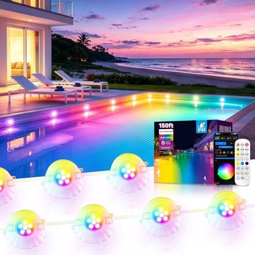 AHAWILL RGB Pool Light String w/ Shell-Shaped LED Lights, App & Remote Control Deal