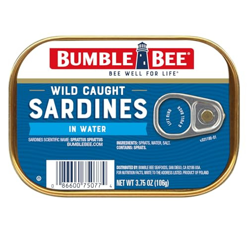 Bumble Bee Sardines in Water Or Mustard Sauce, 3.75 oz Tin