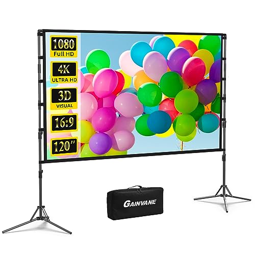 120-Inch Portable Projector Screen with Stand