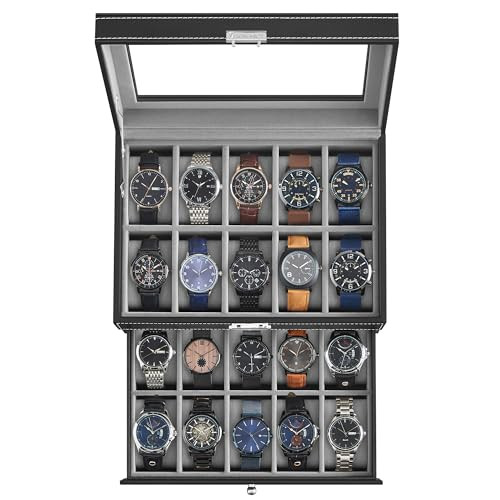SONGMICS 20-Slot Watch Box Organizer