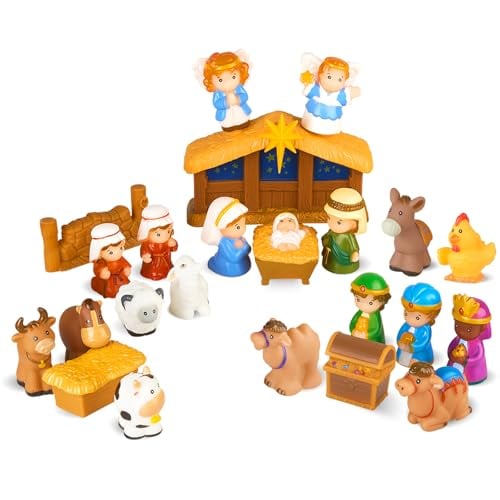 25 Piece Christmas Nativity Playset with Figures