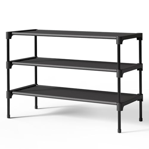 Kitsure 3-Tier Shoe Storage Rack (Black)