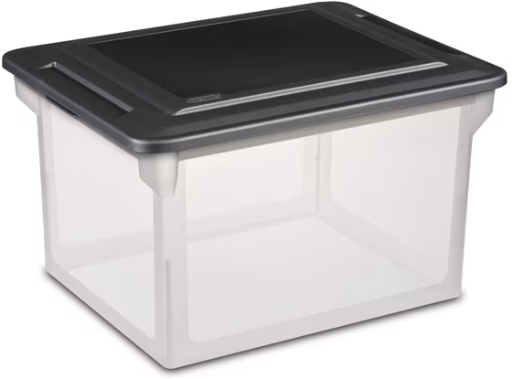 Sterilite Plastic Letter Size File Box