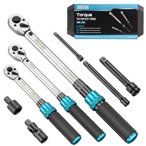 Seesii 8-Piece Torque Wrench Set (1/4" 3/8" 1/2" Drive)