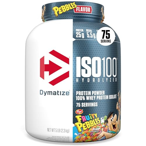 80-Oz Dymatize ISO100 Hydrolyzed Protein Powder (Fruity Pebbles, 75 Servings)