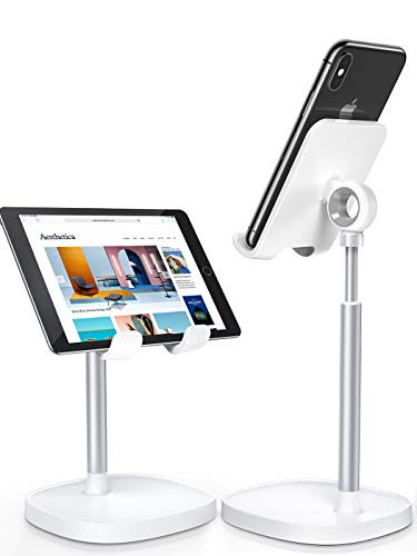 LISEN Adjustable Cell Phone Stand for Desks (White)