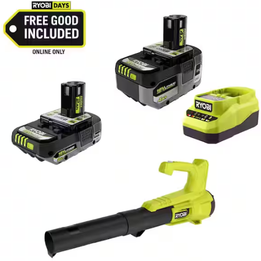 Ryobi ONE+ 18V HIGH PERFORMANCE Kit w/ 4.0 Ah Battery, 2.0 Ah Battery, Charger, & FREE ONE+ Cordless Leaf Blower Deal
