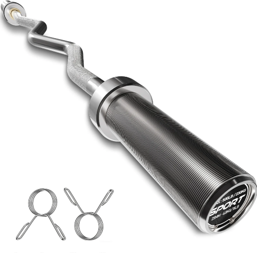 GARVEE 2" Olympic EZ Curl Weight Bar 700 lb Capacity 1-Count Deal