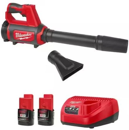 Milwaukee M12 12V Lithium-Ion Cordless Compact Spot Blower with M12 Compact 2.0 Ah Battery (2-Pack) Starter Kit and Charger Deal