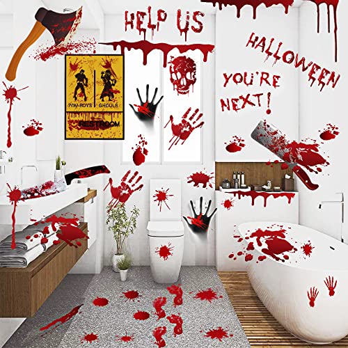 84-Pc Halloween Bloody Handprint & Footprint Stickers Deal