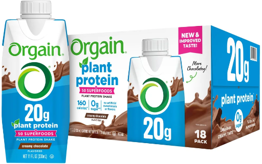 Orgain Plant-Based Protein Shake Creamy Chocolate 18-pack