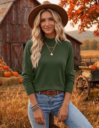 Zeagoo Long Sleeve Mock Neck Pullover Deal