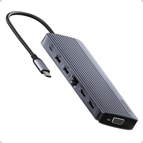 Anker 14-in-1 USB C Hub Triple Display Docking Station with 2x 4K HDMI, 1080p VGA, 80W Power Delivery