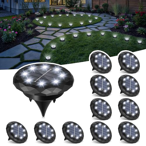 SOLPEX Small Solar Pathway Ground Lights (Cool White) 12-Pack Deal