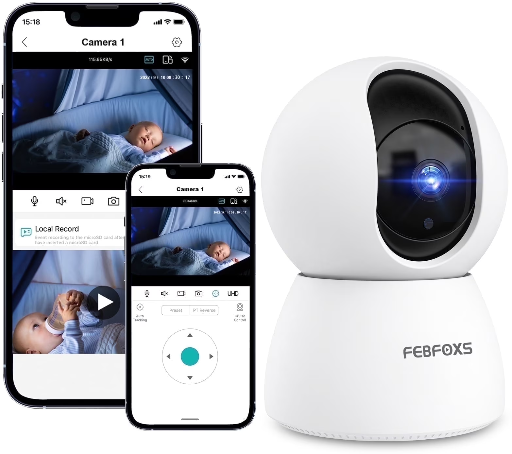 FEBFOXS 2K Baby Monitor Indoor Security Camera