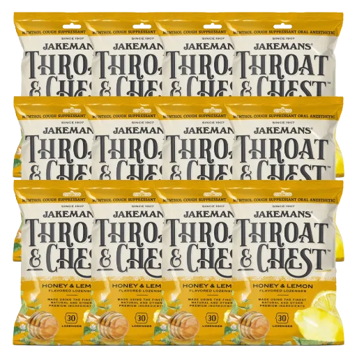 Jakemans Honey Lemon Throat & Chest Lozenges 12-Pack (360 Count)