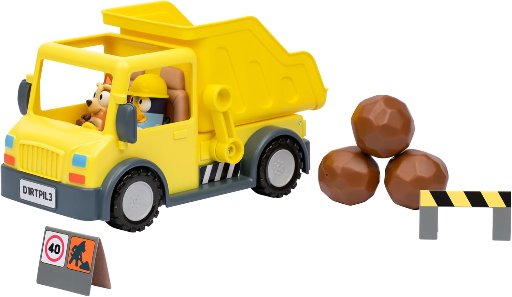 Bluey Dump Truck Toy Playset w/ 2 Articulated Figures