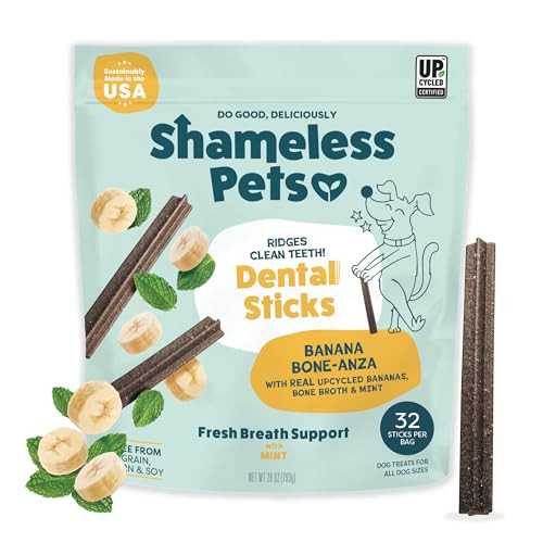 Shameless Pets Dental Treats for Dogs 28-Oz (Banana Bone-anza)
