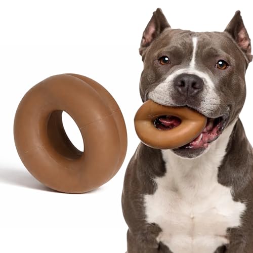 WoofBite 4" Natural Rubber Ring Ball Dog Chew Toy Deal