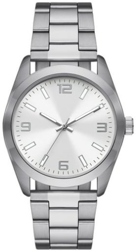 George Men's Watch Silver Tone Case, Silver Dial, Silver Tone Metal Bracelet