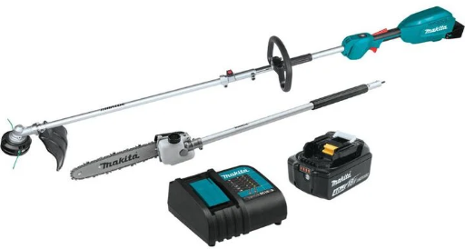 Makita 18V LXT Lithium-Ion Brushless Cordless Couple Shaft Power Head Kit With 13in String Trimmer & 10in Pole Saw Attachments (4.0Ah)