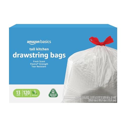 Amazon Basics 13 Gallon Drawstring Trash Bags 100 Count Deal