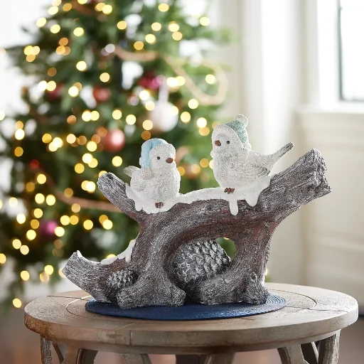 Kringle Express Branch with Two Birds Figure 20" x 13.5" x 7" Deal