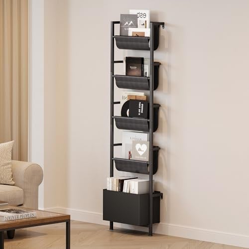 Homeiju 5-Tier 64.8" Metal and Fabric Wall Mount Ladder Shelf Deal