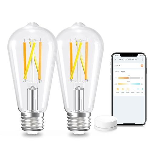 Linkind ST19 Dimmable Tunable White Smart LED Edison E26 Bulbs 2-Count Deal