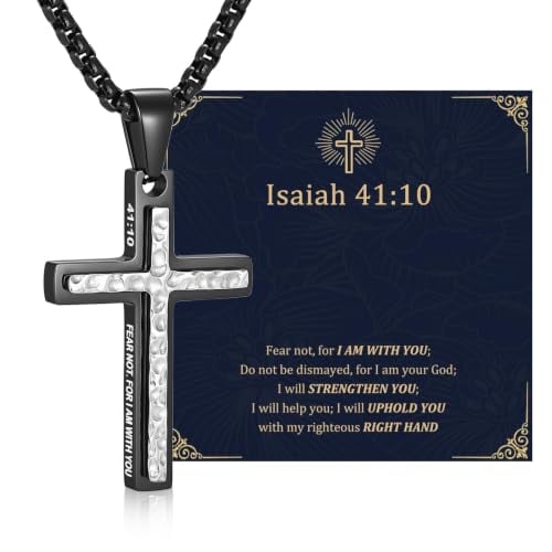 Cross Necklace Hammered Christian Pendant